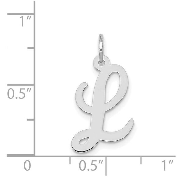 14k White Gold, Madison Collection, Medium Script Initial L Pendant - Picture 4 of 5